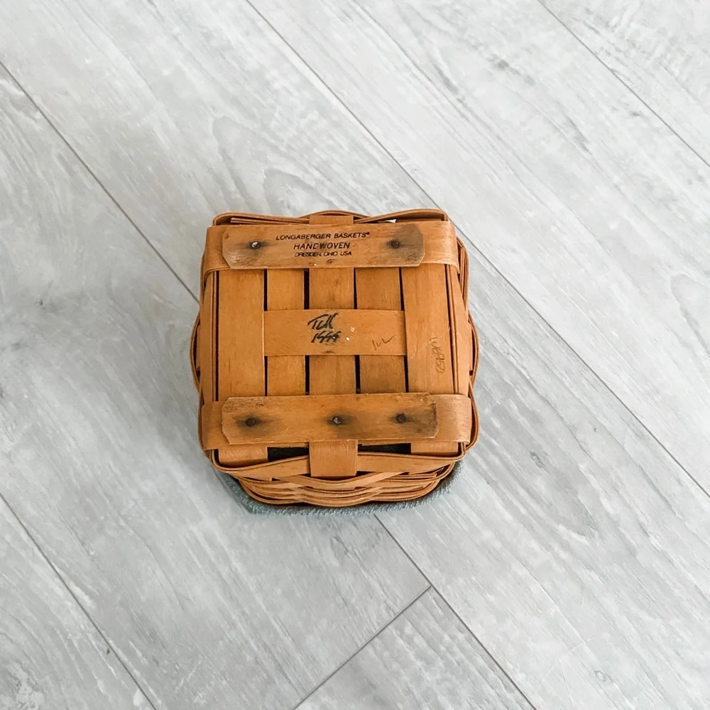 Longaberger 2000 Small Spoon Basket with Liner and Protector